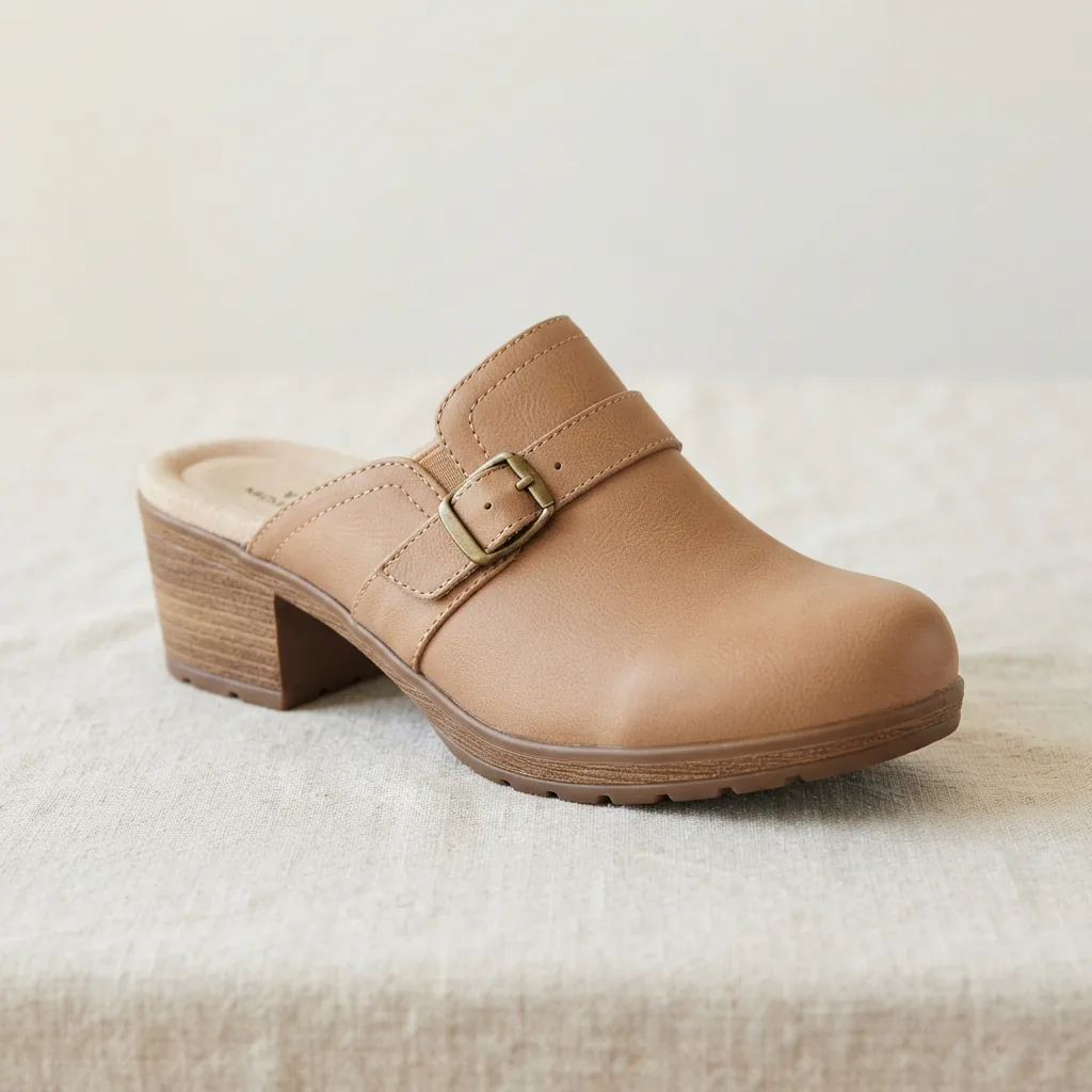 White Mountain Bueno clog photographed on a light neutral surface