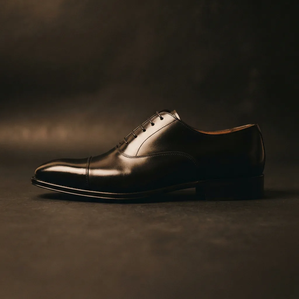 Bruno Magli Amore leather dress shoe on a dark surface with soft light