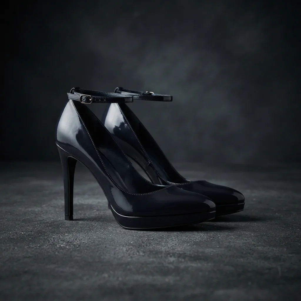 Glamorous Platform Heels with a chic dressy design on a deep-toned studio surface